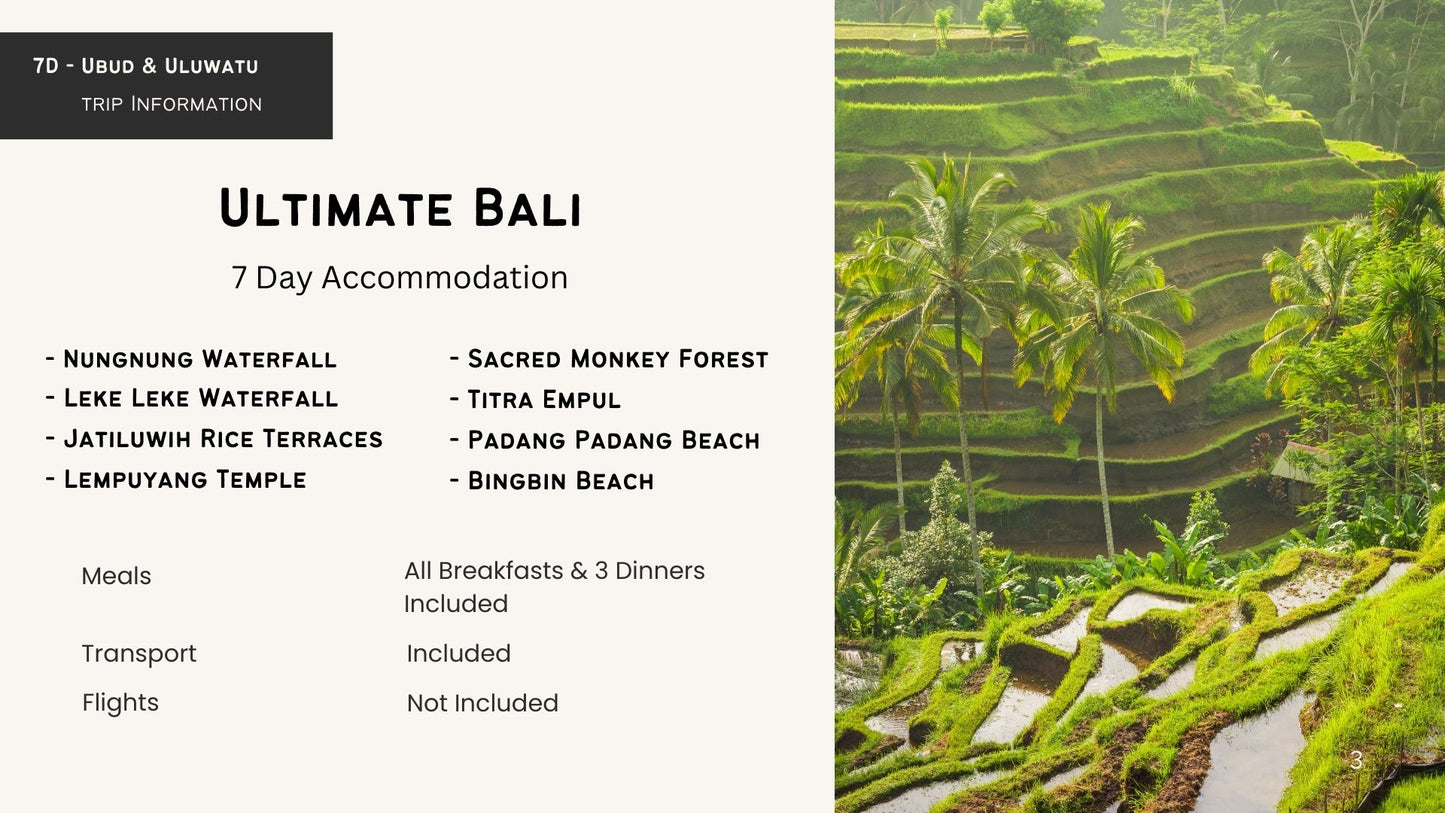 Ultimate Bali with Liv & Lew - Booking Deposit