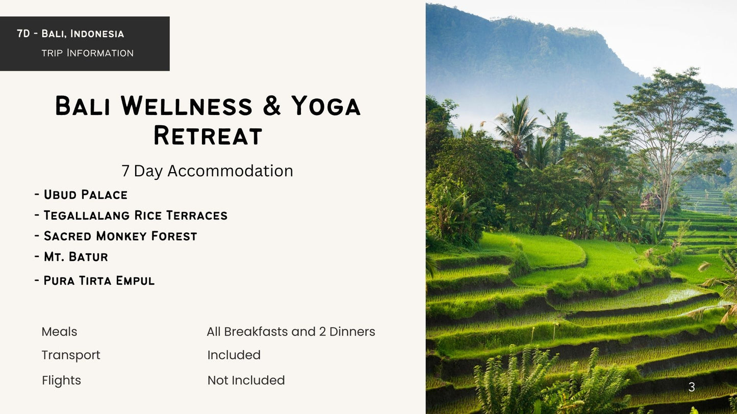 Bali Wellness & Yoga Retreat with Yoga x Lee - Booking Deposit