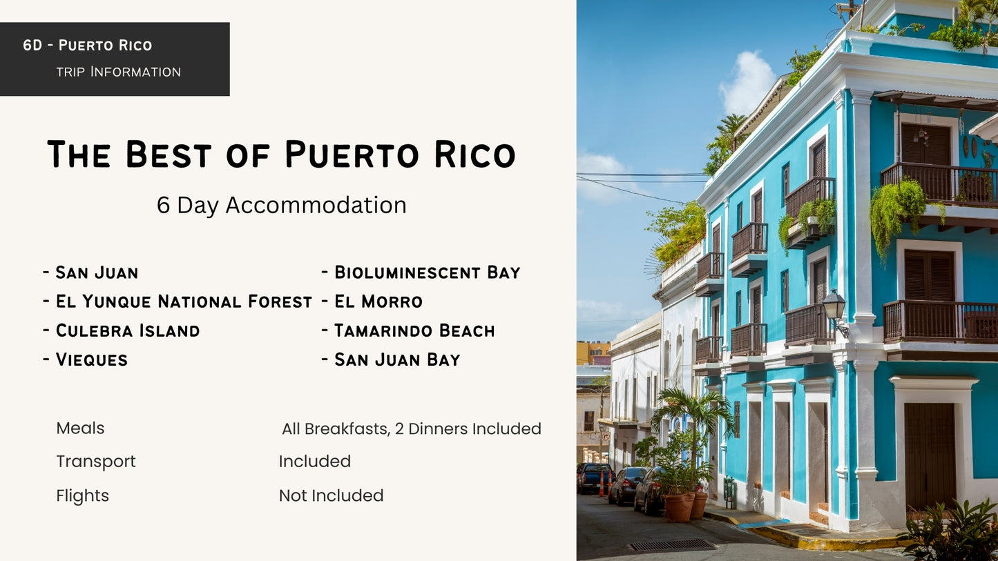 The Best of Puerto Rico with Rachel Bires - Reservation Deposit
