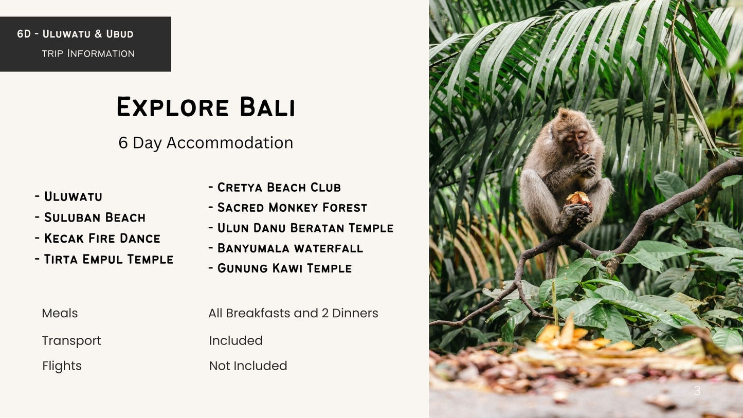 Explore Bali with @Wonderful_Places & @travelingwithsue - Reservation Deposit