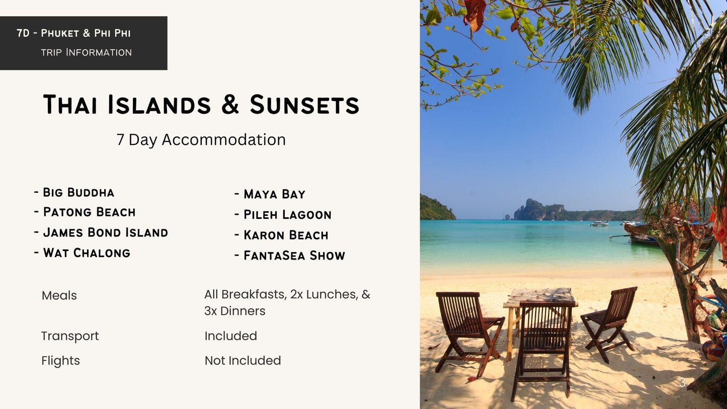 Thai Islands and Sunsets with @Wonderful_Places & @travelingwithsue - Reservation Deposit